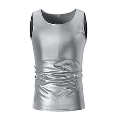 Disco Retro Vintage 1920s Masquerade Vest Waistcoat Men's Slim Fit Costume Black  Silver Vintage Cosplay Party Sleeveless Lightinthebox