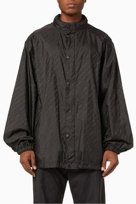 Allover Logo Rain Jacket in Nylon Jacquard Allover Logo Rain Jacket in Nylon Jacquard