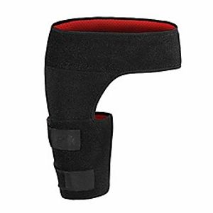 qiilu groin and hip brace black adjustable groin brace wrap thigh support pain relief strain neoprene hip Lightinthebox