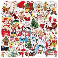 50pcs Christmas Stickers, Cartoon Graffiti Santa Claus Stickers Christmas Tree Notebook Luggage Decoration, Waterproof Stickers Xmas Stickers miniinthebox - thumbnail