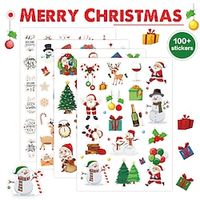 4pcs Christmas Stickers for Children Cartoon Gifts Snowflakes for Elderly Xmas DIY Party Decoration Christmas stickers Lightinthebox - thumbnail