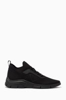Triangle Logo Sneakers in Knit Fabric Triangle Logo Sneakers in Knit Fabric