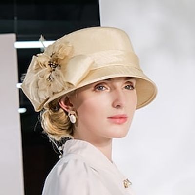 Hats Fiber Bowler  Cloche Hat Tea Party Horse Race Elegant With Feather Headpiece Headwear Special Occasion Lightinthebox