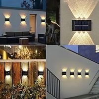 1 Pc Solar powered waterproof wall lamp, courtyard, garden, fence, staircase lamp, 6 led beads Lightinthebox