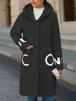 Women's Imitation Mink Velvet Loose Hooded Mid-length Coat