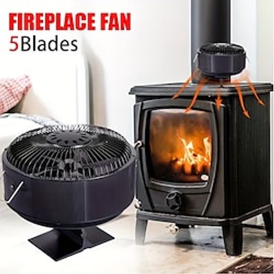5 Blades Fireplace Fan Heat Powered Stove Fan Log Wood Burner Fireplace Fan Wood Stove Fan Non Electric Fan For Wood Thermoelectric Fan Thanksgiving Halloween Christmas Gift Fall Winter Accessories Lightinthebox