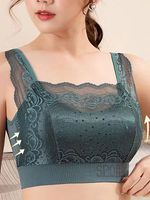 Lace Vest Wide Shoulder Strap Beautiful Back No Trace No Steel Ring Gathered Anti-Sagging Bras