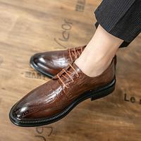 Men's Oxfords Derby Shoes Dress Shoes Walking Business British Gentleman Wedding Office Career Party Evening PU Comfortable Lace-up Black Brown Spring Lightinthebox