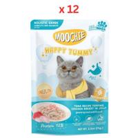 Moochie Tuna Recipe Topping Chicken Breast In Jelly Cat Food For Happy Tummy - Digestion 70g (Pack Of 12)