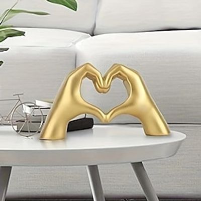 Golden Gesture Decoration, Love Finger Statue Modern, Modern Art Sculpture Personalized Finger Home Decoration, Creative Wedding Home Desktop Decoration, Room Decor, Home Decor, Scene Decor miniinthebox