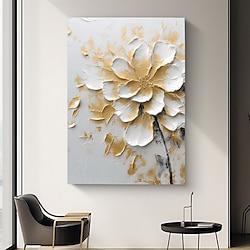 Hand Painted Gold Flower Canvas Painting Modern Decor Ideas For Your Home And Office Natural And Vibrant Home Wall Decor (No Frame) Lightinthebox