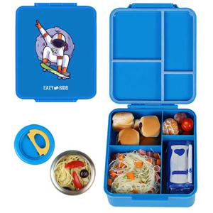 Eazy Kids Jumbo Bento Lunch Box With Insulated Jar - Blue