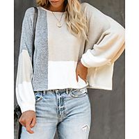 Women's Plaid  Check Sweater Long Sleeve Sweater Cardigans U Neck Black Yellow Apricot Lightinthebox - thumbnail