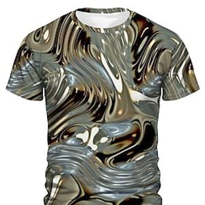 Graphic Abstract Daily Designer Casual Men's 3D Print T shirt Tee Sports Outdoor Holiday Going out T shirt Blue Purple Brown Short Sleeve Crew Neck Shirt Spring  Summer Clothing Apparel S M L XL 2XL Lightinthebox