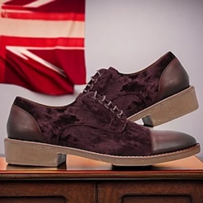 Men's Oxfords Formal Shoes Dress Shoes Walking Vintage Business Classic Office Career Party Evening Leather Massage Height Increasing Comfortable Lace-up Wine Color Block Fall Lightinthebox Men's Oxfords Formal Shoes Dress Shoes Walking Vintage Business Classic Office Career Party Evening Leather Massage Height Increasing Comfortable Lace-up Wine Color Block Fall Lightinthebox