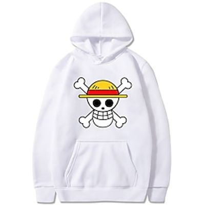 One Piece Monkey D. Luffy Hoodie Anime Cartoon Anime Harajuku Graphic Kawaii Hoodie For Men's Women's Unisex Adults' Hot Stamping 100% Polyester miniinthebox