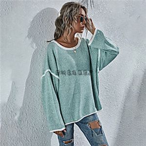 cross-border autumn and winter amazon new sweater round neck sweater loose large size fashion women's sweater women miniinthebox