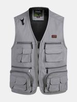 Outdoor Fishing Pure Cotton Multi Pockets Photographic Multi Functions Vest Waistcoats for Men