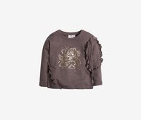 Kids Girls Graphic Long Sleeve Top  Dark Grey - thumbnail