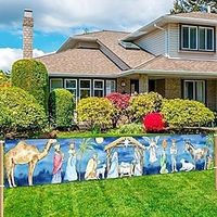 Holy Nativity Banner, Manger Scene Religious Christmas Yard Banner, Religious Merry Christmas Garden Sign Banner, Christmas Birth Christmas Banner, Christmas Family Yard Banner Decoration miniinthebox - thumbnail
