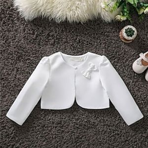 Kids Girls' Cardigan Solid Color School Long Sleeve Button Active 7-13 Years Spring White Lightinthebox