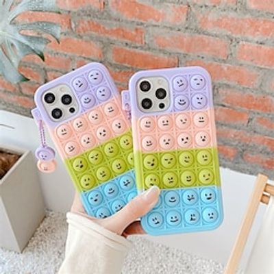 Phone Case For Apple Classic Series iPhone 13 Pro Max 12 Mini 11 X XR XS Max 8 7 Portable Pattern Relive Stress Cartoon Silica Gel miniinthebox