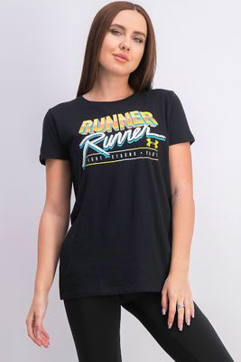 Womens Runner Short Sleeve T-Shirt Black Womens Runner Short Sleeve T-Shirt Black