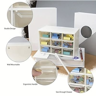 1pc Mini Plastic Parts Storage Drawer 9 Drawers Storage Organizer Small Desktop Drawer Cabinet For Makeup Office Craft Supplies Desk Storage Organization Lightinthebox