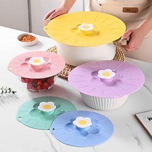1pc Silicone Lids Covers Microwave Food Cover For Bowls Cups Pots Pans Fresh-Keeping Lids BPA Free Bowl Covers Kitchen Accessories Lightinthebox