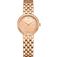Ecstacy Women's Analog Display Watch & Stainless Steel Strap Two Tone, Rose Gold - E23510-RBKMK