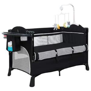 Teknum 4 In 1 Baby Bedside Co - Sleeper Bassinet And Playpen With Rocker Black TK_4in1PC_BL