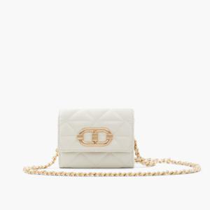 Aldo Quilted Crossbody Bag with Button Closure and Chain Strap