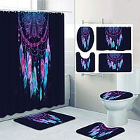 Dream Catcher Pattern Printing Bathroom Shower Curtain Leisure Toilet Four-Piece Design miniinthebox Dream Catcher Pattern Printing Bathroom Shower Curtain Leisure Toilet Four-Piece Design miniinthebox