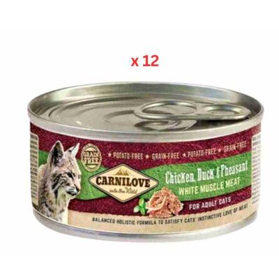 Carnilove Chicken, Duck & Pheasant For Adult Cats (Wet Food Cans) 12x100g