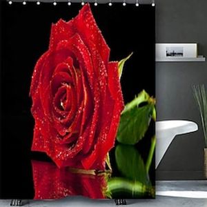 Valentine's Day Bathroom Deco Shower Curtain with Hooks Bathroom Decor Waterproof Fabric Shower Curtain Set with12 Pack Plastic Hooks miniinthebox