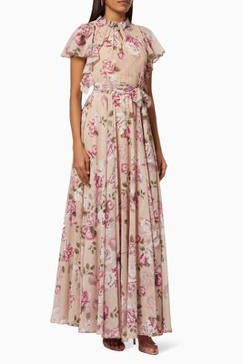 Floral Printed Dress with Belt Floral Printed Dress with Belt