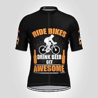 21Grams Men's Short Sleeve Cycling Jersey Black Bike Top Mountain Bike MTB Road Bike Cycling Spandex Quick Dry Moisture Wicking Sports Clothing Apparel  Athleisure Lightinthebox