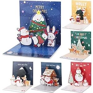 Christmas 3D Pop Up Cards Greeting Envelope Friend Family Blessing Postcard Birthday New Year Gifts Thank You Cards Decoration Lightinthebox