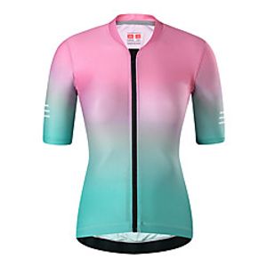 21Grams Women's Short Sleeve Cycling Jersey Summer Spandex Red Pink Gradient Bike Top Mountain Bike MTB Road Bike Cycling Quick Dry Moisture Wicking Sports Clothing Apparel / Stretchy / Athleisure miniinthebox