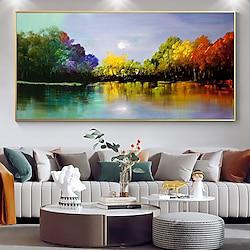 Mintura Handmade Four Aeasons Forest Landscape Oil Paintings On Canvas Large Wall Art Decoration Modern Abstract Tree Picture For Home Decor Rolled Frameless Unstretched Painting Lightinthebox