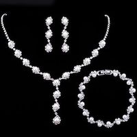 Bridal Jewelry Sets 3pcs Alloy 1 Necklace 1 Bracelet Earrings Women's Personalized Stylish Artistic Classic Precious irregular Jewelry Set For Carnival Christmas Street Lightinthebox - thumbnail