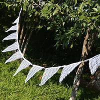 Botanical Bride White Paper Lace Style Garland Wedding Bunting 3.8m Lightinthebox