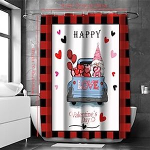 Valentine's Day Bathroom Deco Shower Curtain with Hooks Bathroom Decor Waterproof Fabric Shower Curtain Set with12 Pack Plastic Hooks miniinthebox