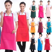 Apron with Pockets Thicken Cotton Polyester Blend Cooking Kitchen Restaurant Waterproof