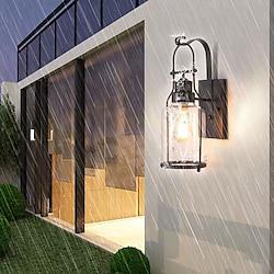 Outdoor Wall Light 44cm Metal Kit with Glass Lampshade Industrial Wall Mount Sconce Light Indoor Decoration Lightinthebox