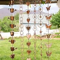 Wind Chimes Metal Rain Chain Butterfly Chimes and Cups Rain Catcher for Gutter Roof Decor Metal Drainage Rain Chain miniinthebox - thumbnail