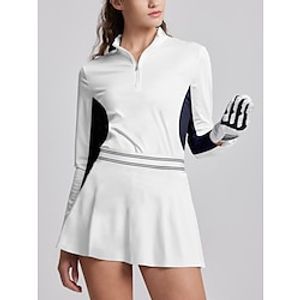 Women's Golf Polo Shirt White Long Sleeve Top Ladies Golf Attire Clothes Outfits Wear Apparel Lightinthebox