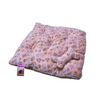 Coco Kindi Cushion With Bone Peach Paw print color Washable Fur Bed For Dogs & Cats - Size 2 - 55x65cm