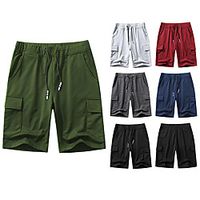Men's Shorts Casual Shorts Pants Simple Short ArmyGreen Black Wine Light Grey Dark Gray miniinthebox - thumbnail