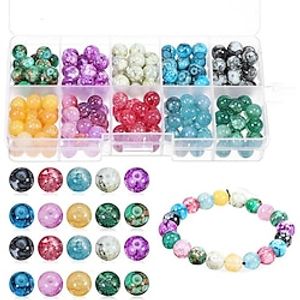 Glass Beads for Jewelry Making 200pcs Crystal Beads Gemstone Beads Glass Beads Bracelet Making Kit 8mm Beads for Jewelry Making Supplies Round Beads DIY Craft Gift for Girls Adults Lightinthebox